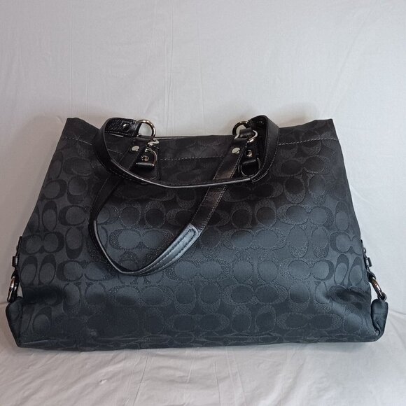 Coach Ashley Canvas/Leather Handbag (Charcoal Gray) H1159-F18776 Authentic - Picture 3 of 11